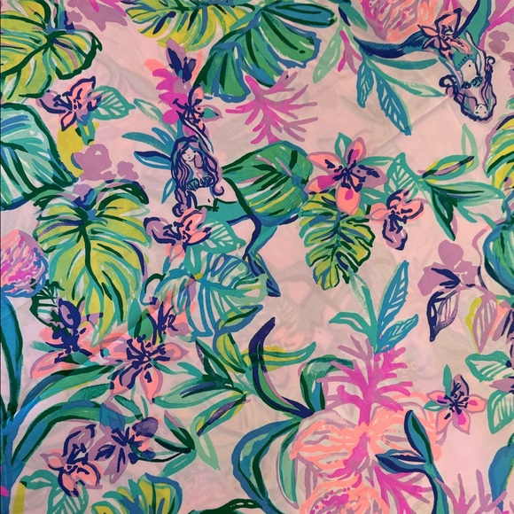 Lilly Pulitzer Mermaid in the Shade cotton poplin fabric 192”x56”